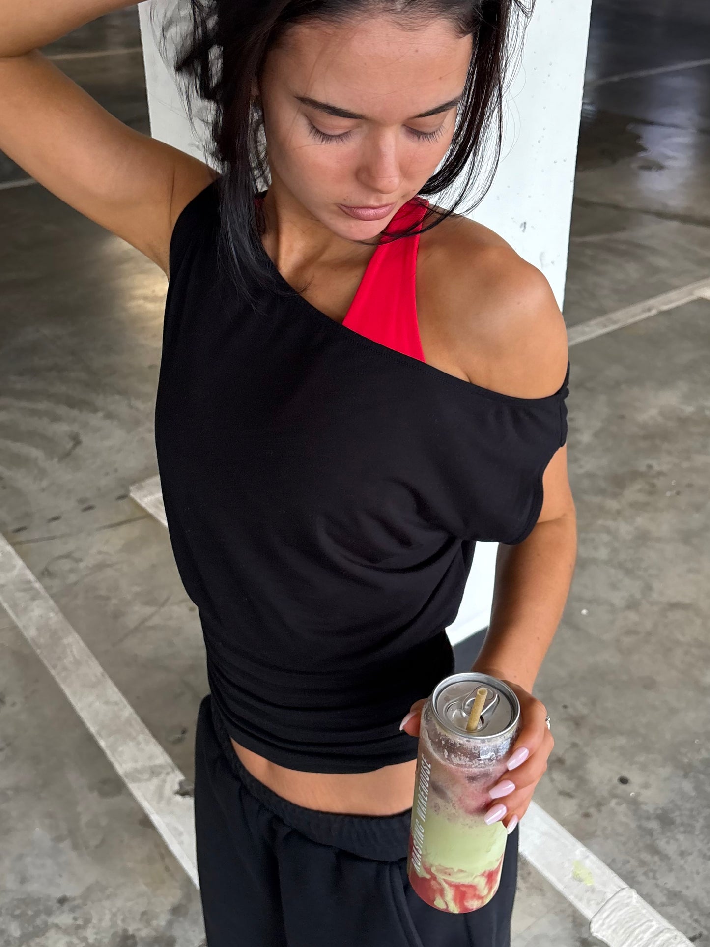 Black off shoulder top