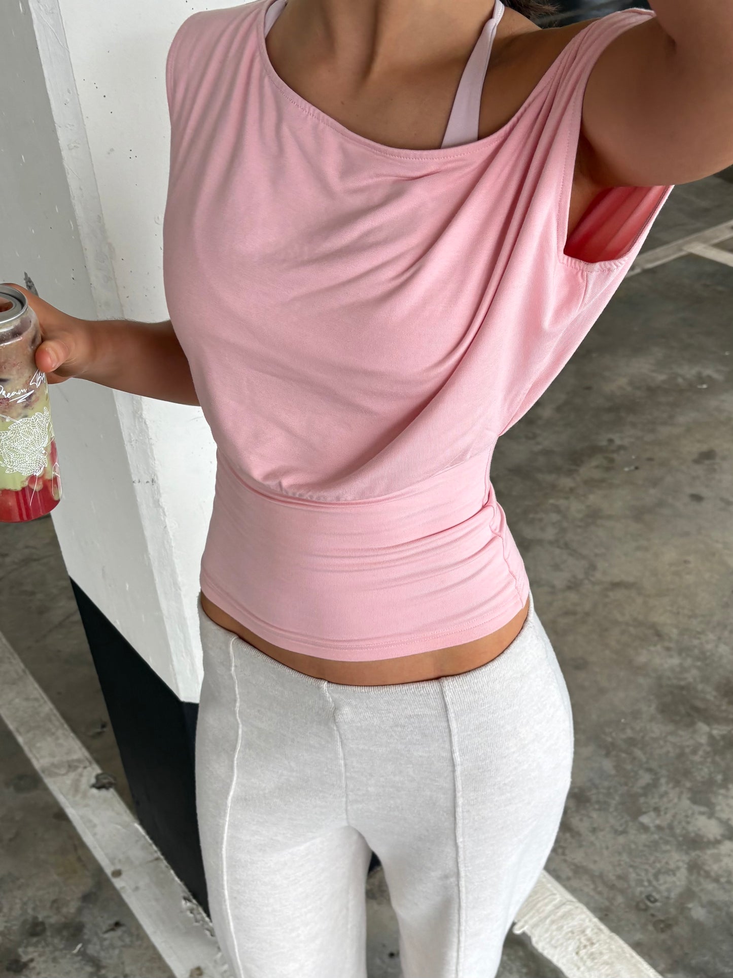 Pink off shoulder top