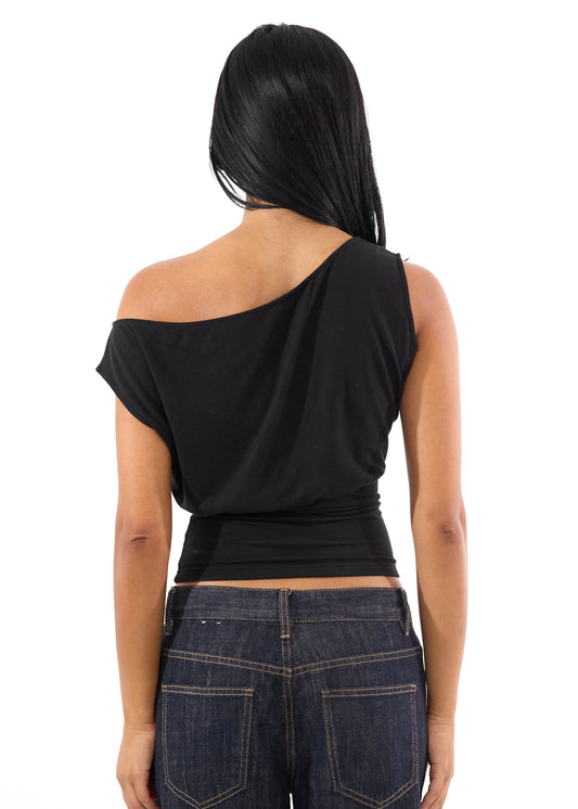 Black off shoulder top