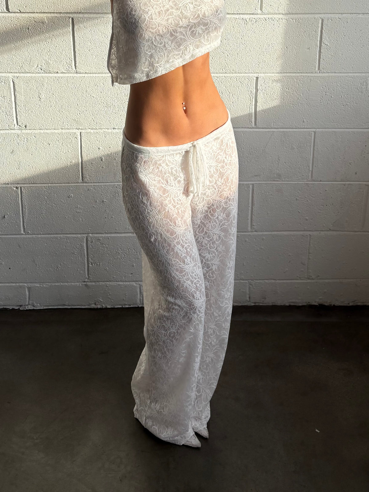 White Lace Pants