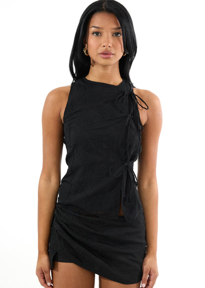Black long Tie top