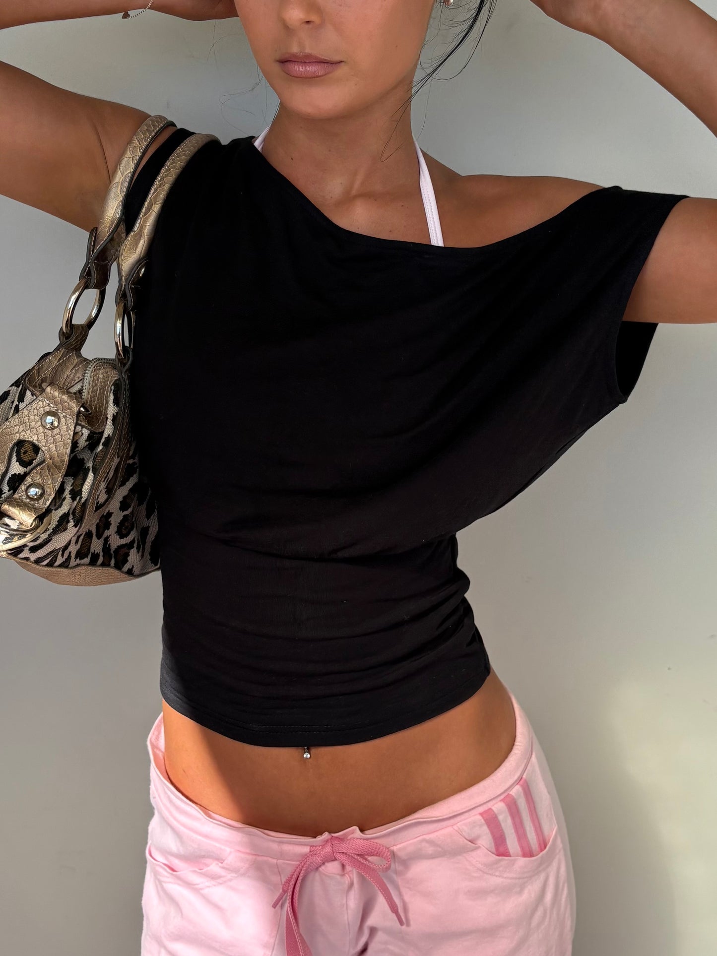 Black off shoulder top