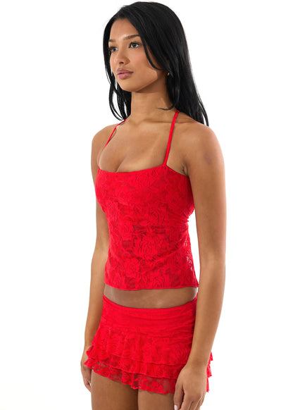 Red Lace Skirt