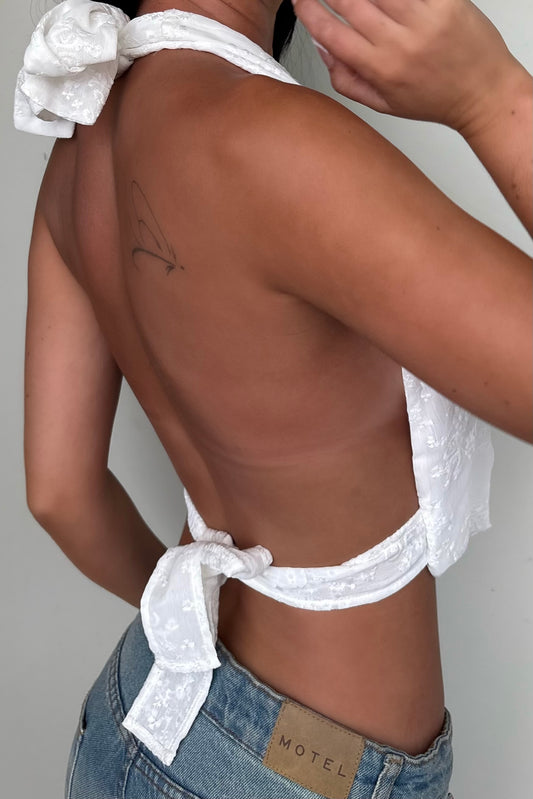White Scoop Top