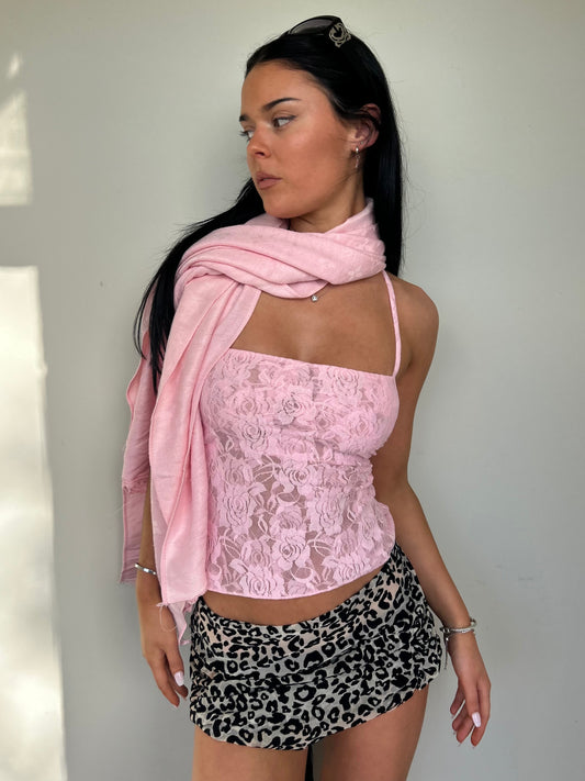 Baby pink lace top