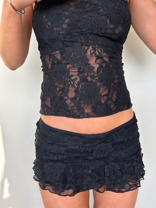 Black lace skirt