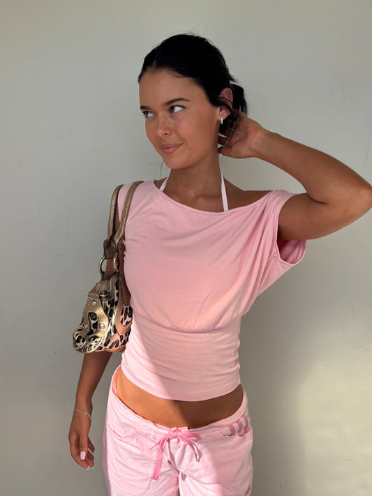 Pink off shoulder top