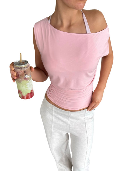 Pink off shoulder top