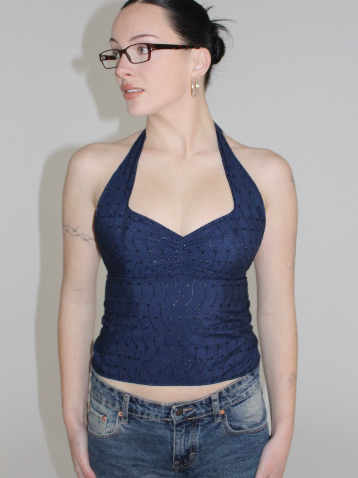 Navy halter top