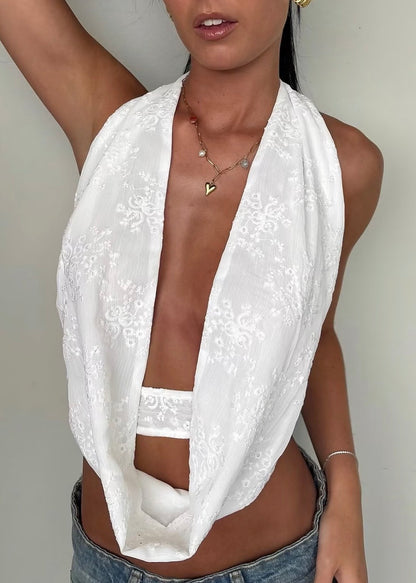 White Scoop Top