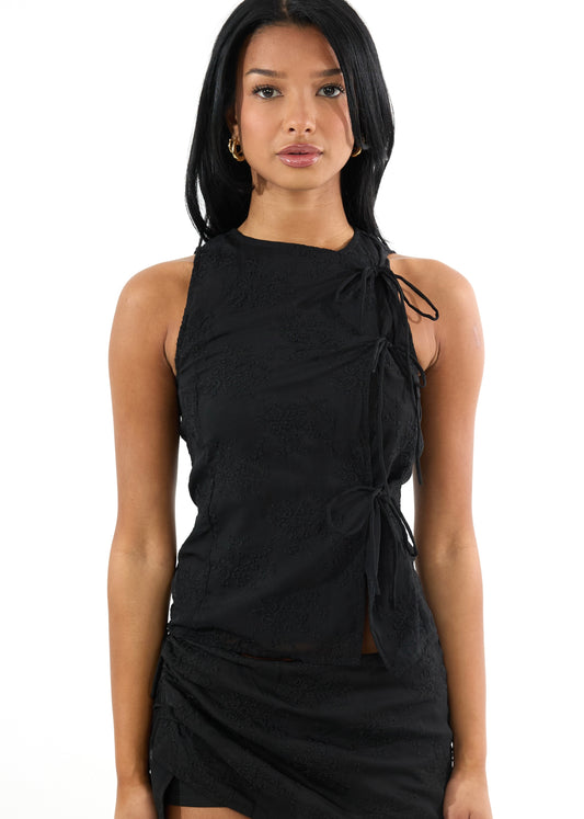 Black long Tie top