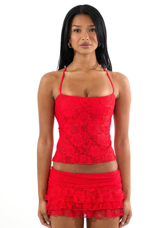 Red Lace Top