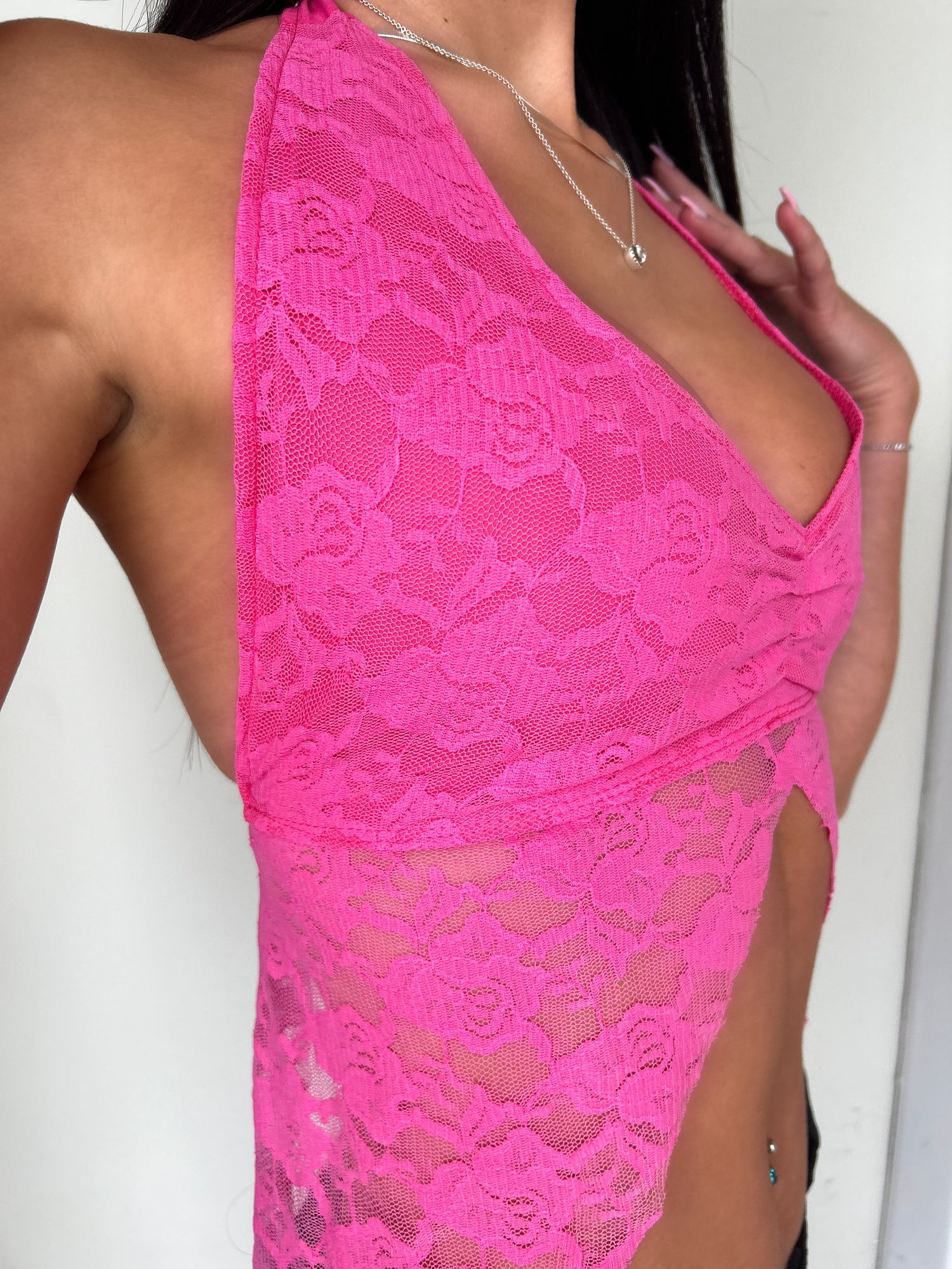 Hot pink lace top