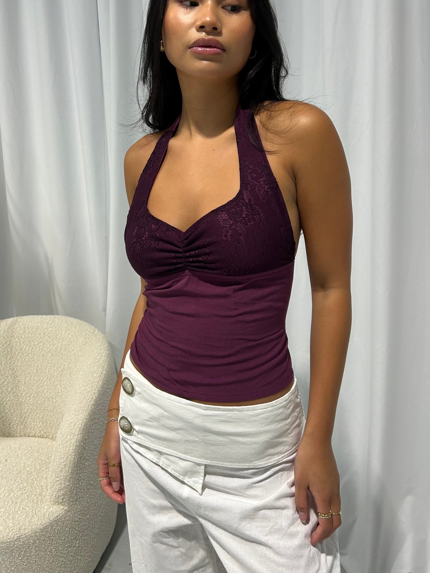 Burgundy halter