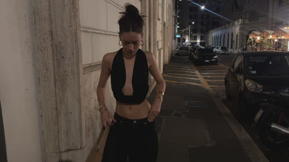 Black Scoop Top