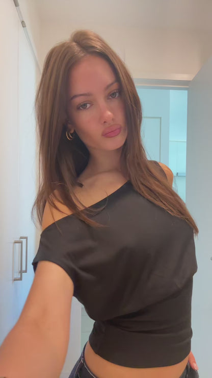 Black off shoulder top