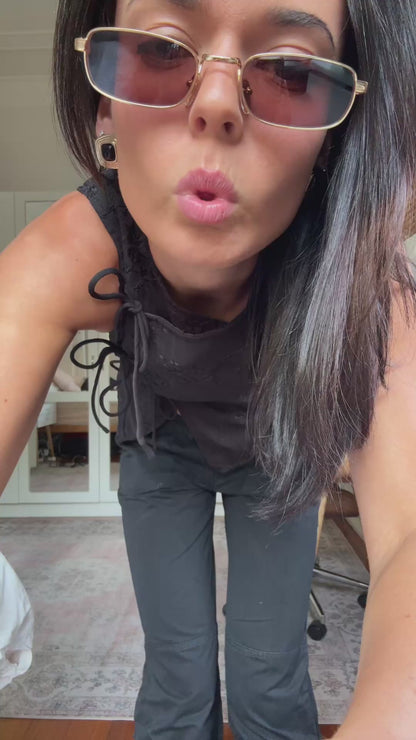 Black long Tie top