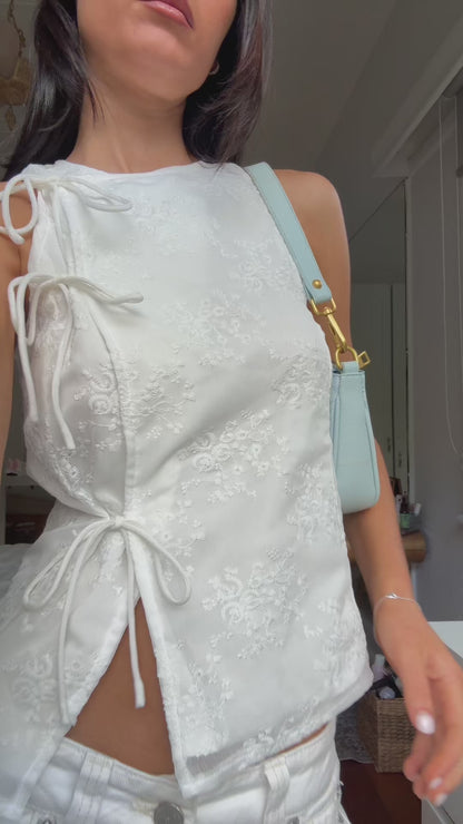 White long tie top